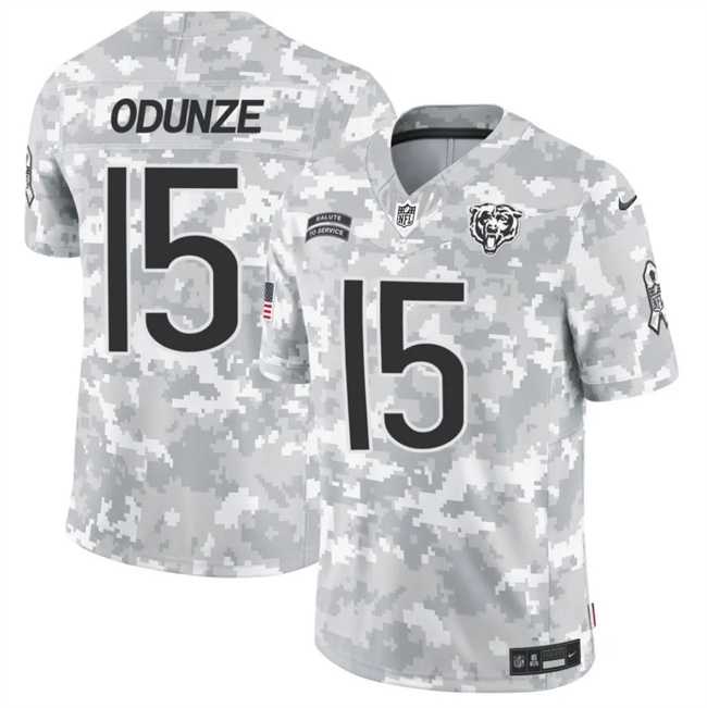 Men's Chicago Bears #15 Rome Odunze 2024 F.U.S.E Arctic Camo Salute To Service Limited Stitched Football Jersey Dzhi,We sell and wholesale Men's Chicago Bears #15 Rome Odunze 2024 F.U.S.E Arctic Camo Salute To Service Limited Stitched Football Jersey Dzhi on line form chian!